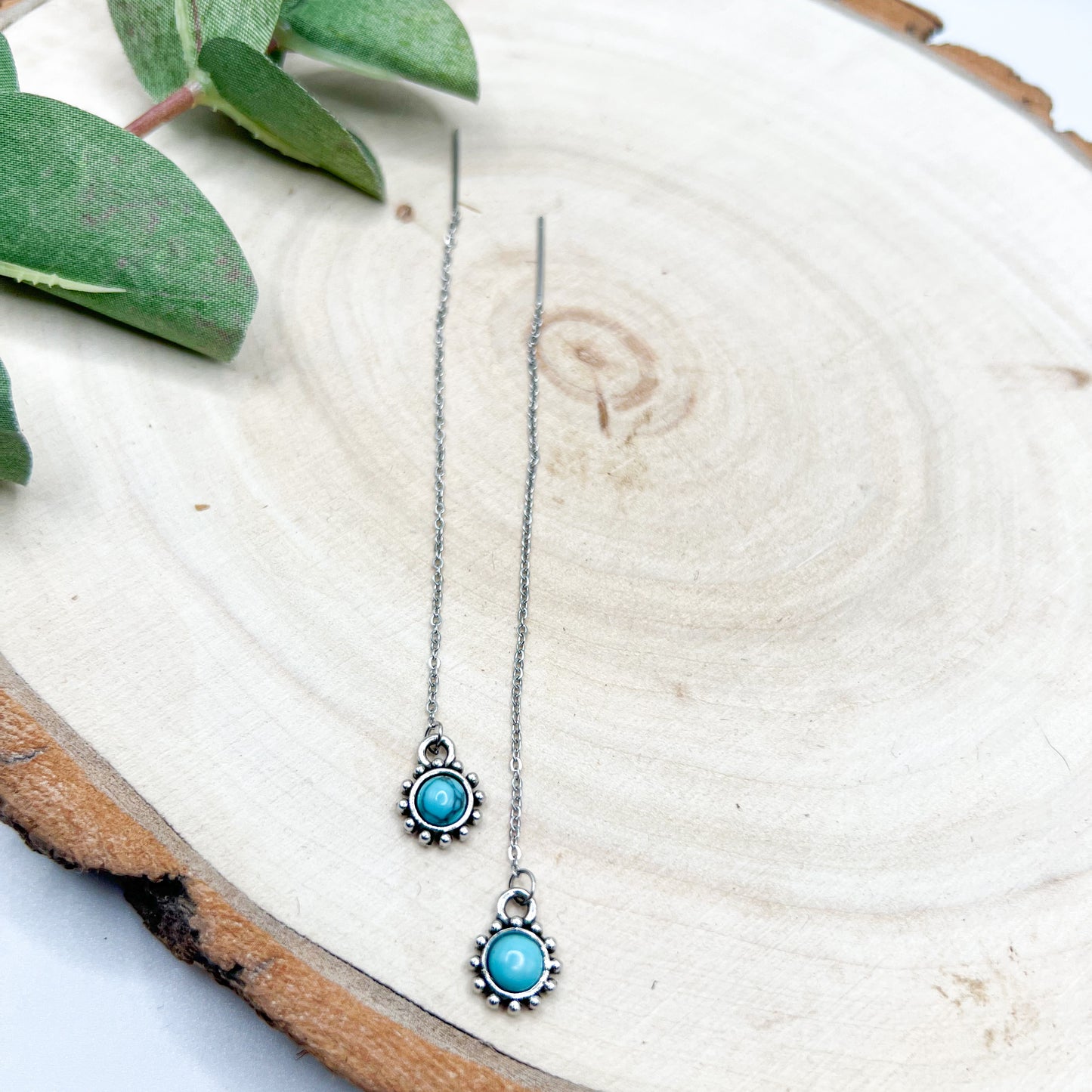 Turquoise Threaded Earrings