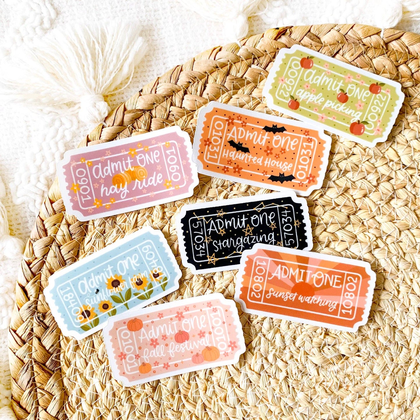 Hay Ride Ticket Vinyl Sticker