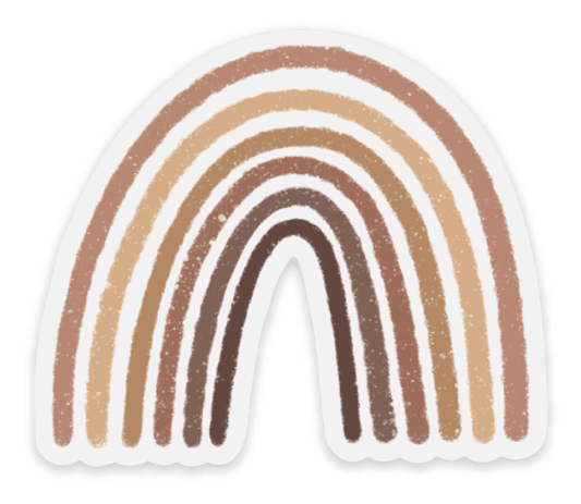 Clear Brown Rainbow Sticker 2.5x2.5 in.