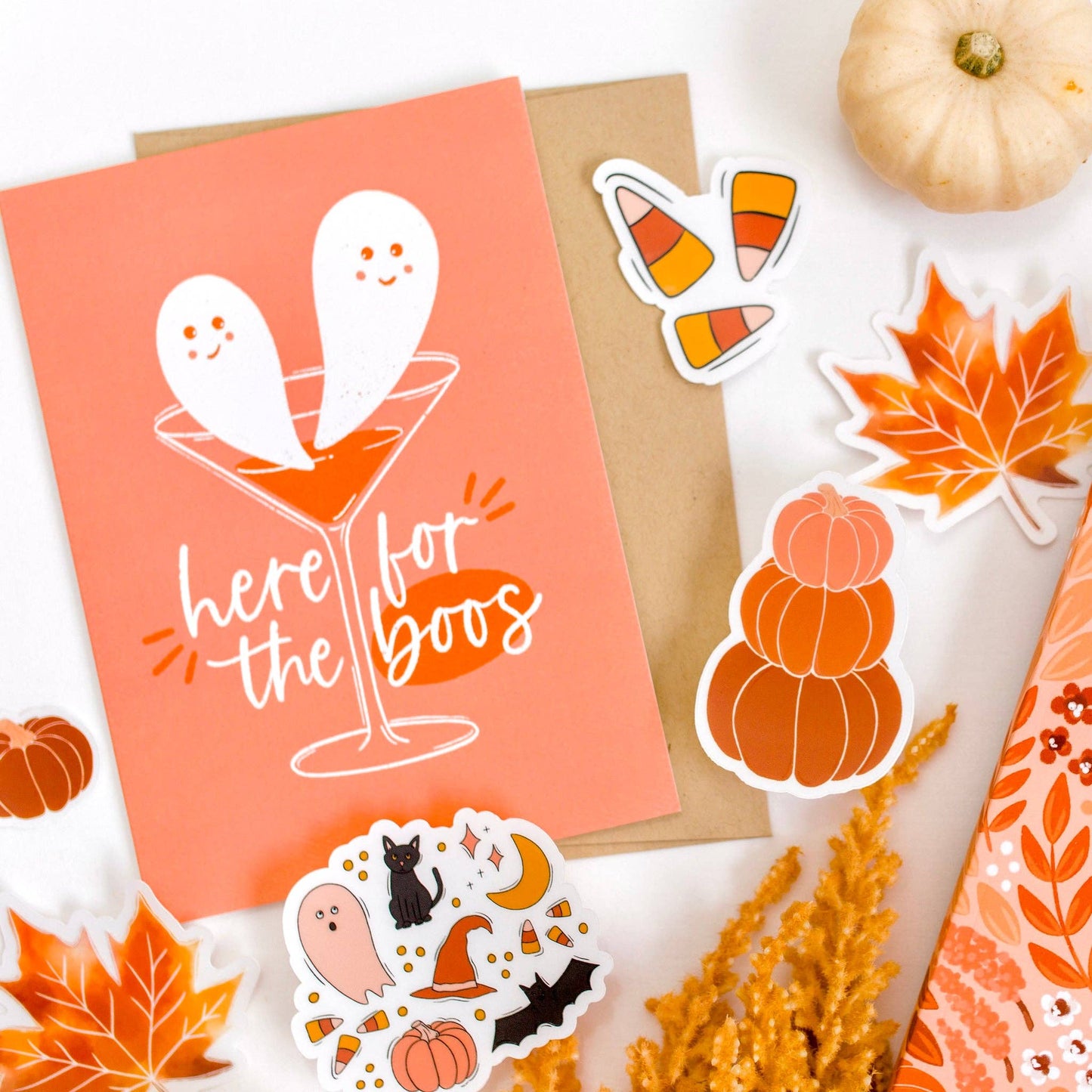 Clear Fall Maple Leaf 3x3 in. Sticker | Halloween