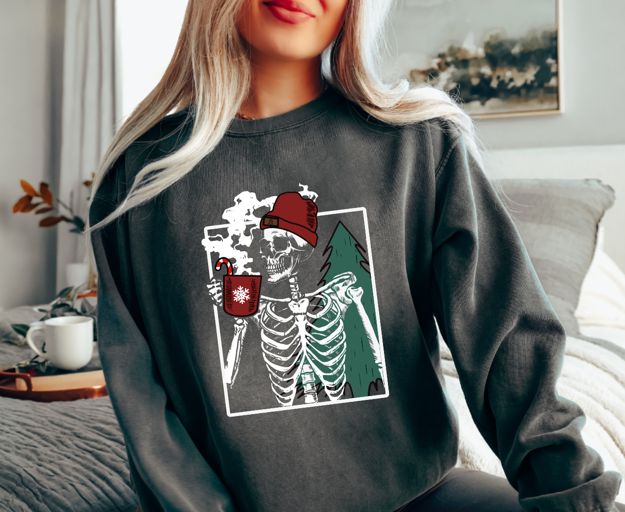 Christmas Skelly Coffee Long Sleeve