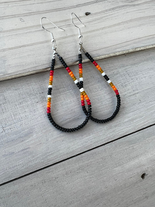 Sunset Boho Aztec Teardrop Earrings