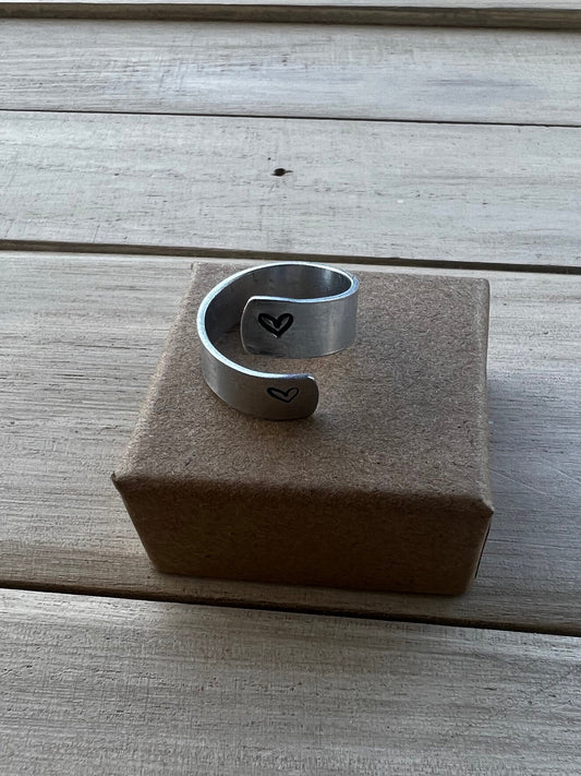 Heart Wrap Aluminum Stamped Ring