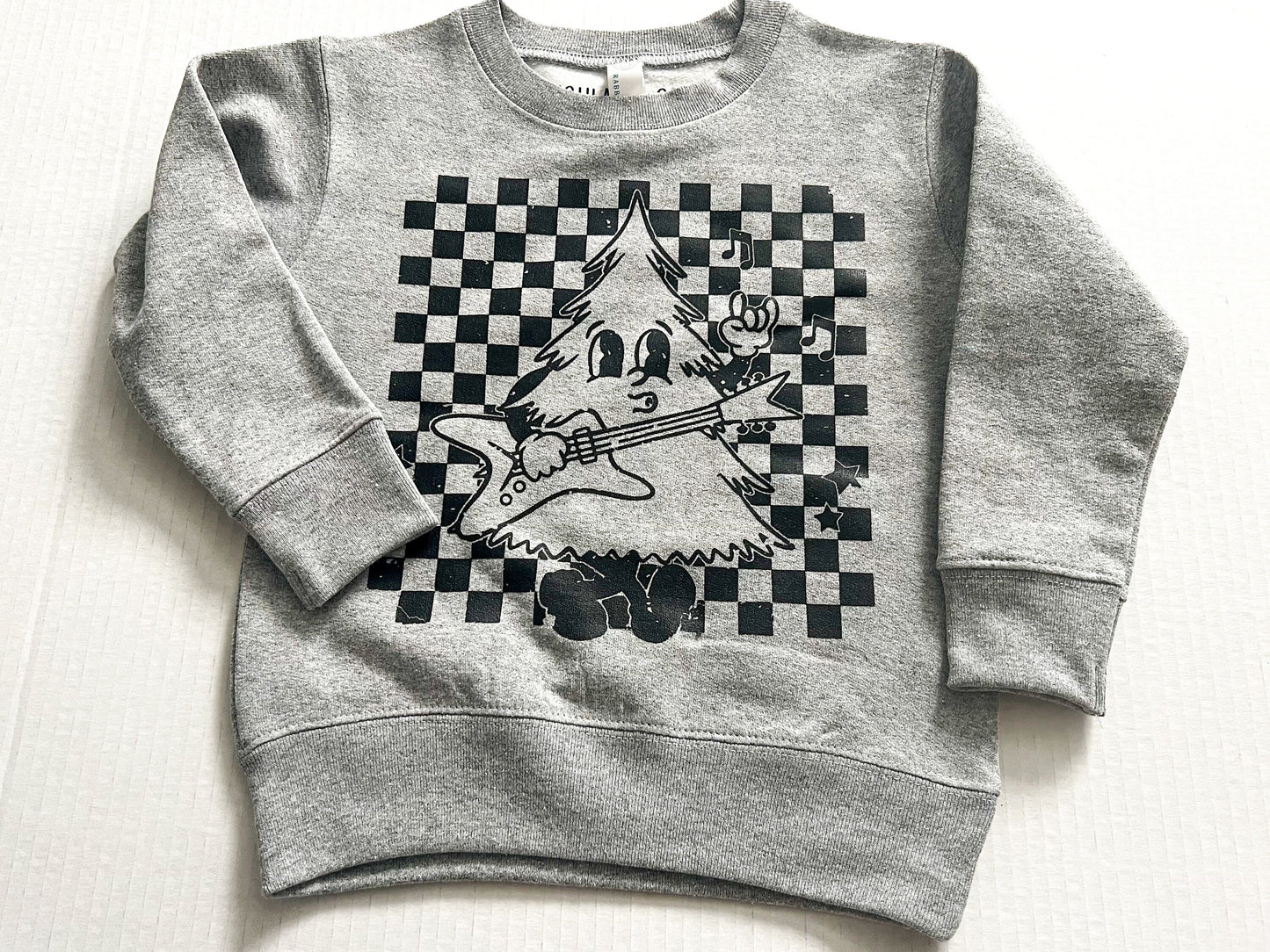 Toddler Christmas Rocking Tree Crewneck, Christmas Gift Sweatshirt, Loose Fit, Oversized, Kids Crewneck, Infant Sweatshirt