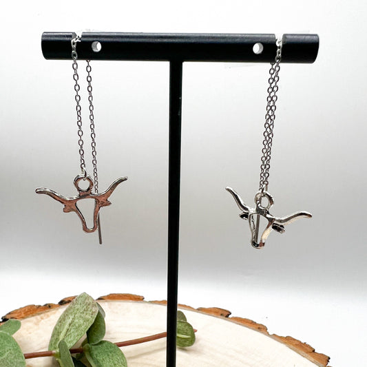 Western Longhorn Wire Thread Earrings | Thread Western Earrings | Western Earrings | Rodeo Earrings