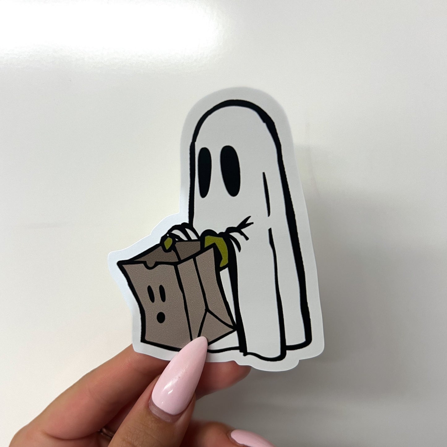 Halloween Ghost Sticker // Trick or Treat Sticker // Ghost Trick or Treat Sticker