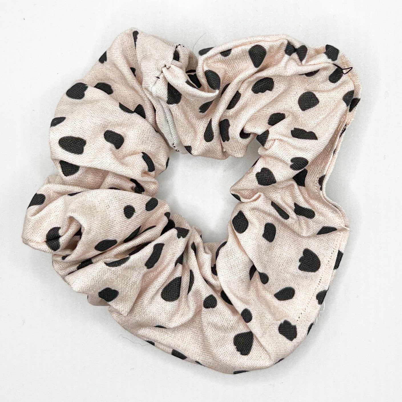 Tan Polka Dot Scrunchie