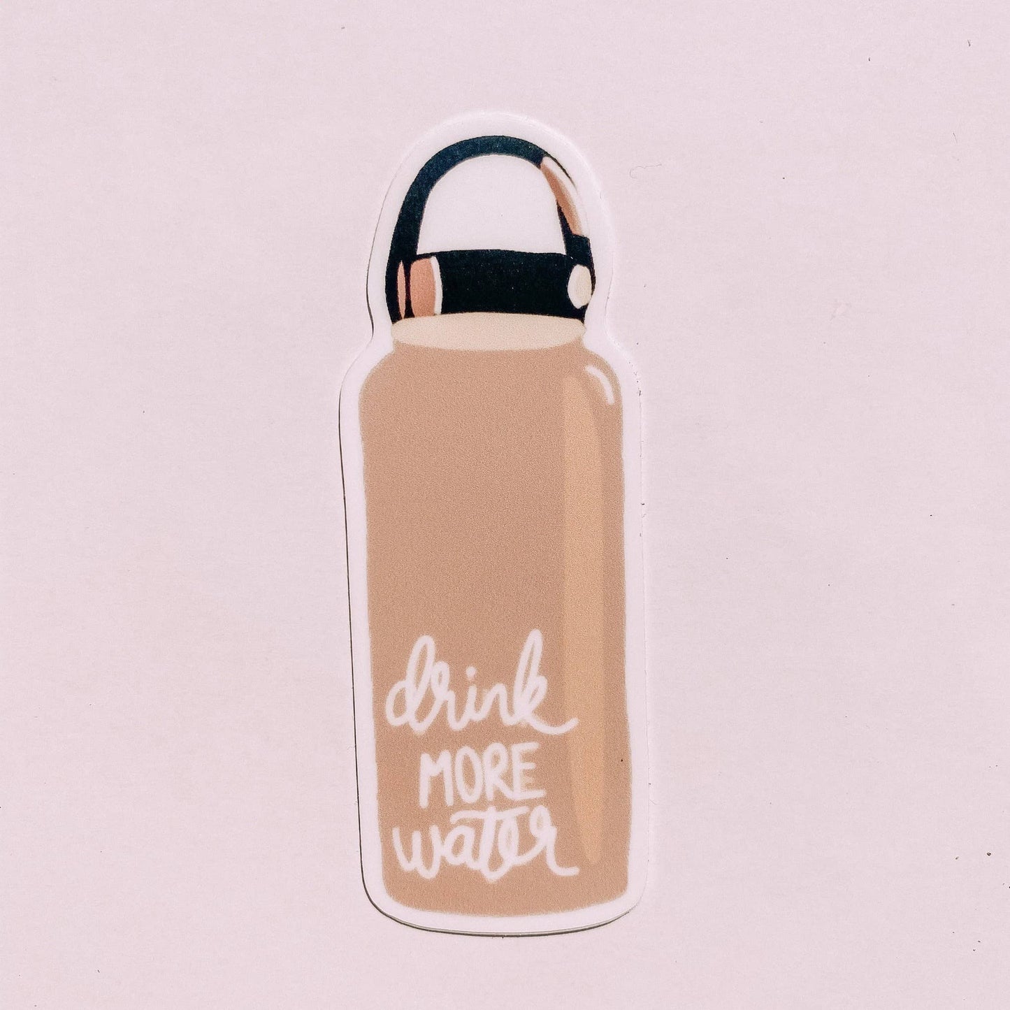 Drink More Water Pink Waterbottle Sticker
