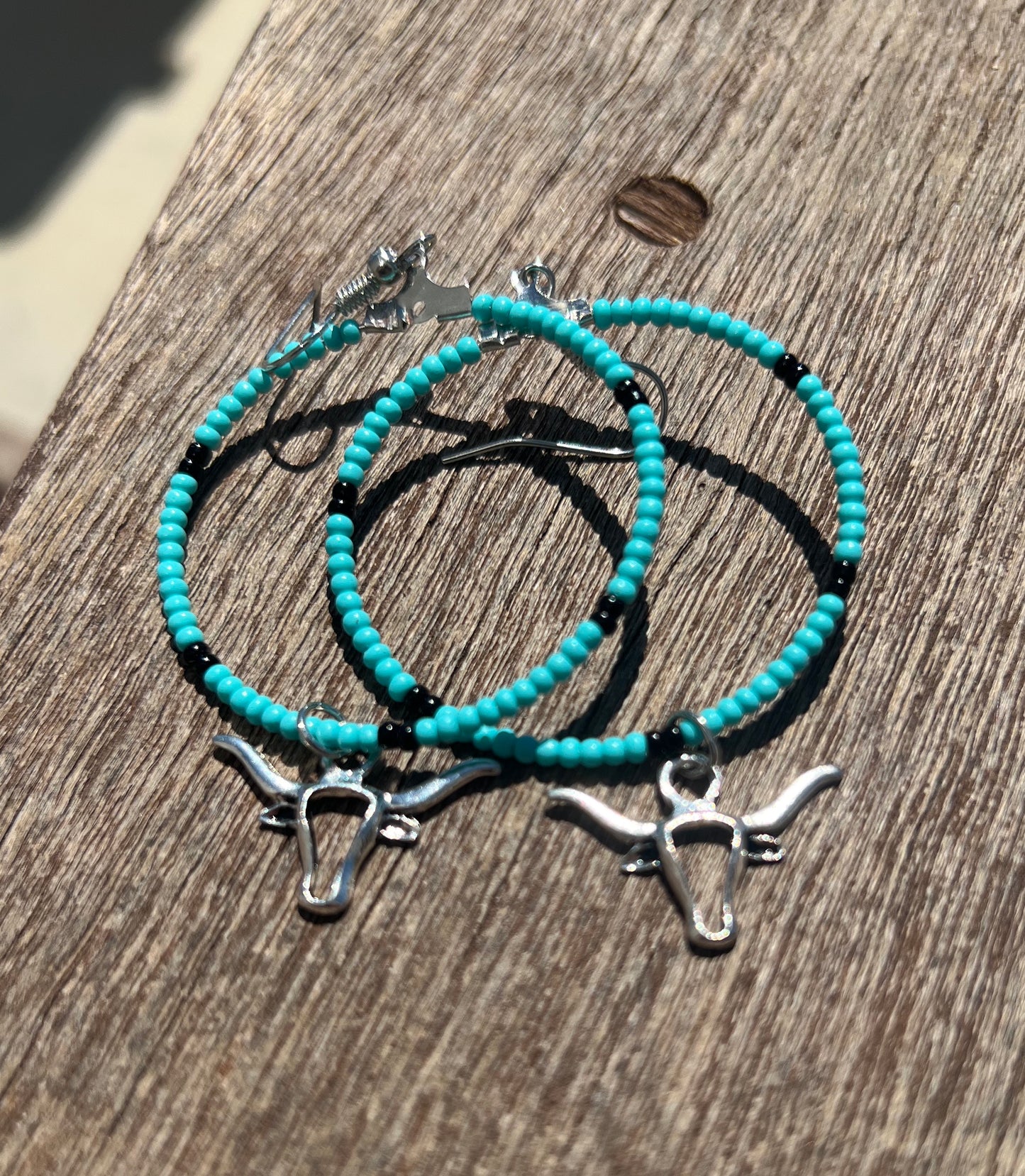 Longhorn Turquoise Hoop Earrings