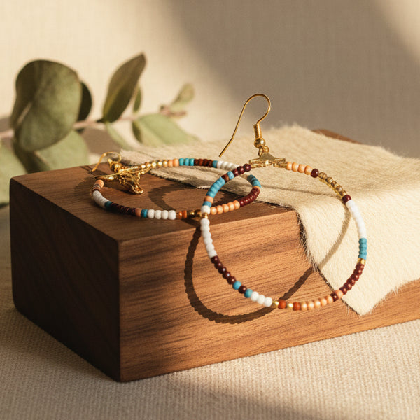 Southwestern Seed Bead Hoops