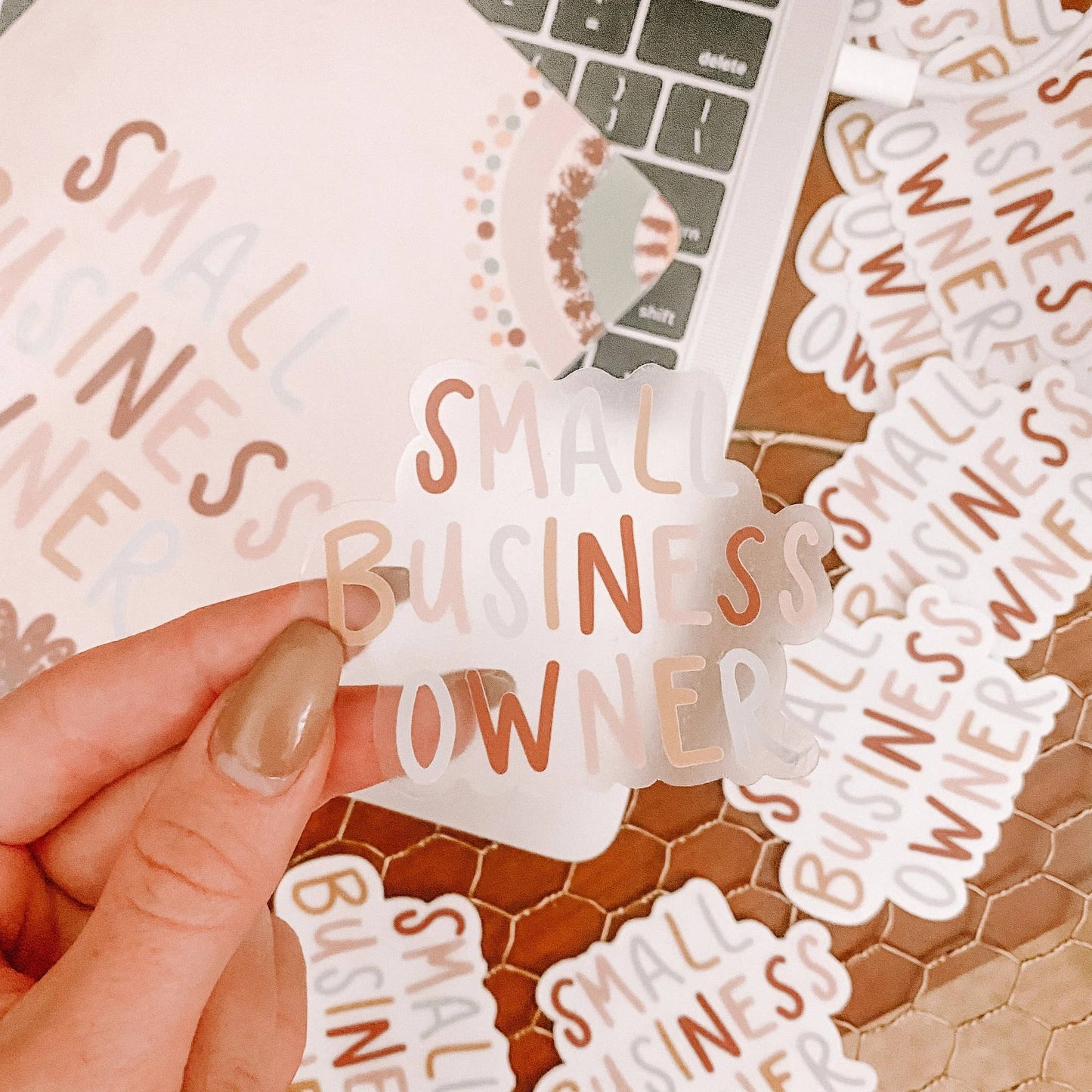 Clear Signature Small Business Owner Vinyl Stickers