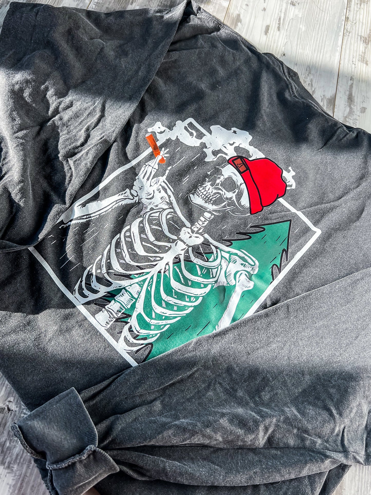 Christmas Cigar Skelly Long Sleeve