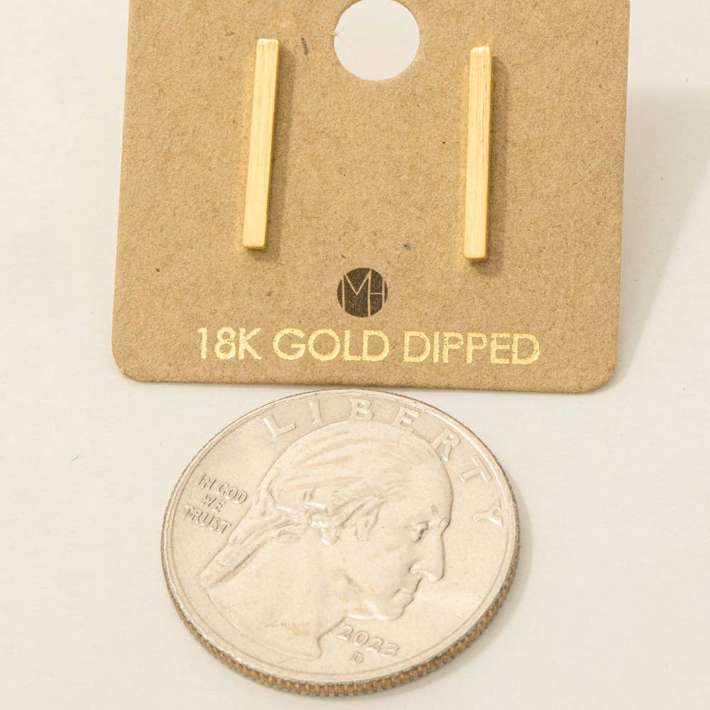 Dainty Gold Bar Stud Earrings