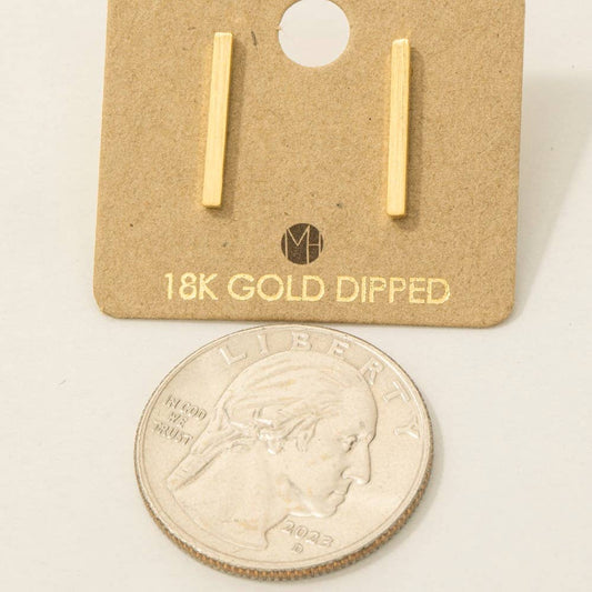 Dainty Gold Bar Stud Earrings