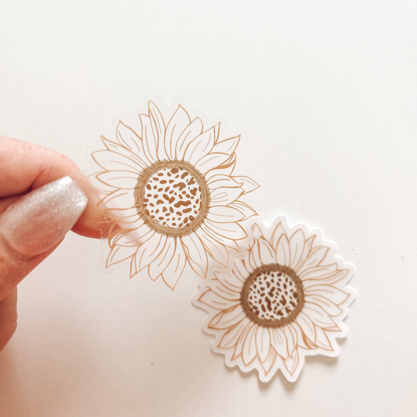 MINI CLEAR Artsy Sunflower Vinyl Stickers