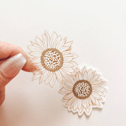 MINI CLEAR Artsy Sunflower Vinyl Stickers