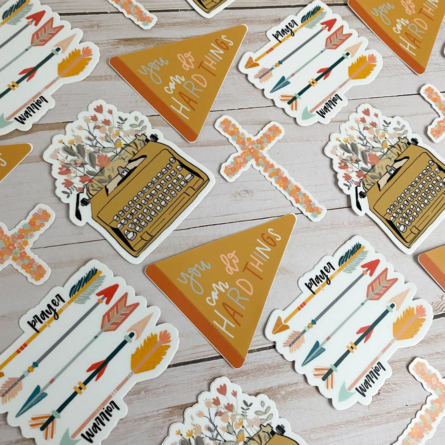 Typewriter & Flowers Vinyl Sticker