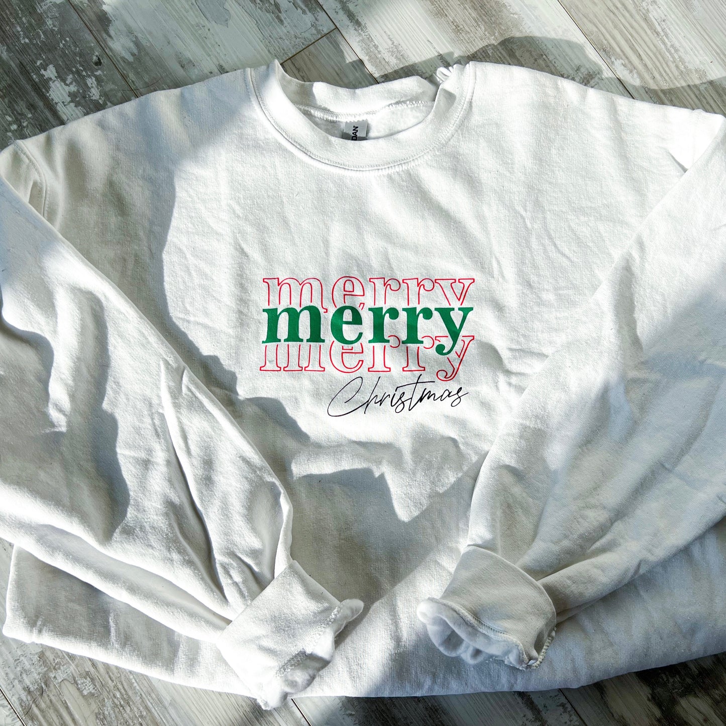 SECOND CHANCE:  Merry Christmas Crewneck -  Large