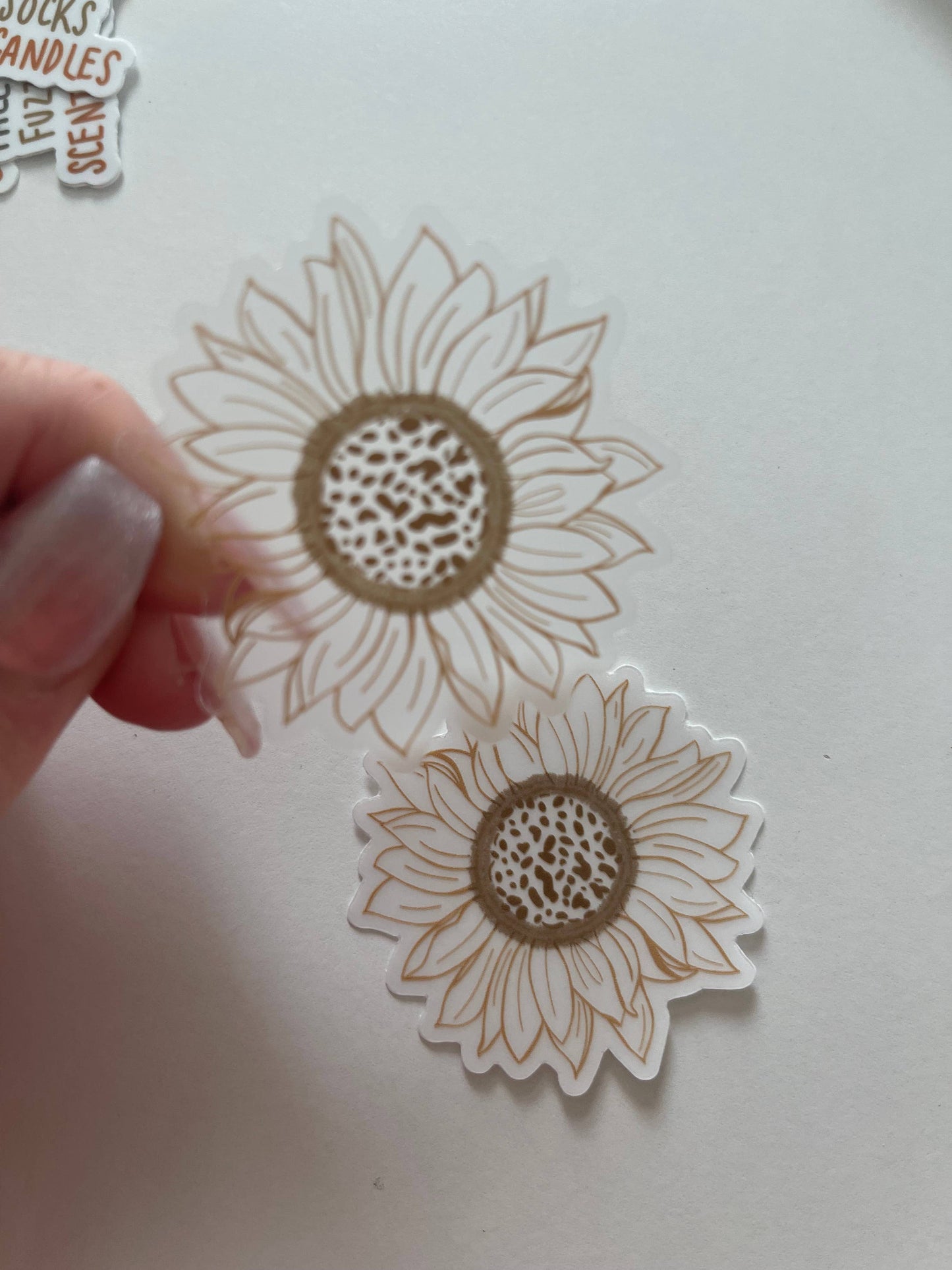 MINI CLEAR Artsy Sunflower Vinyl Stickers