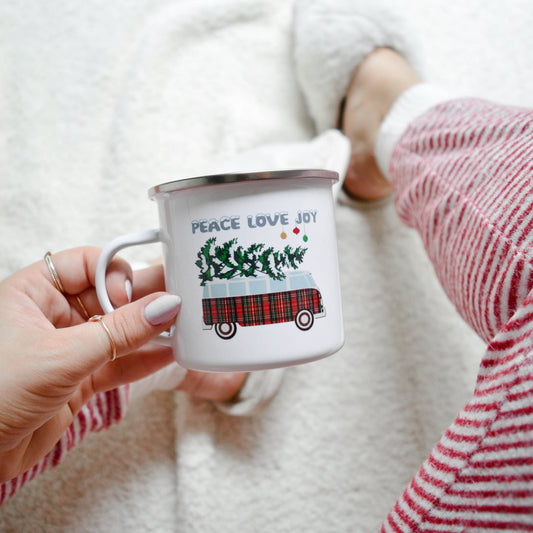 16oz Peace Love Joy Camping Mug