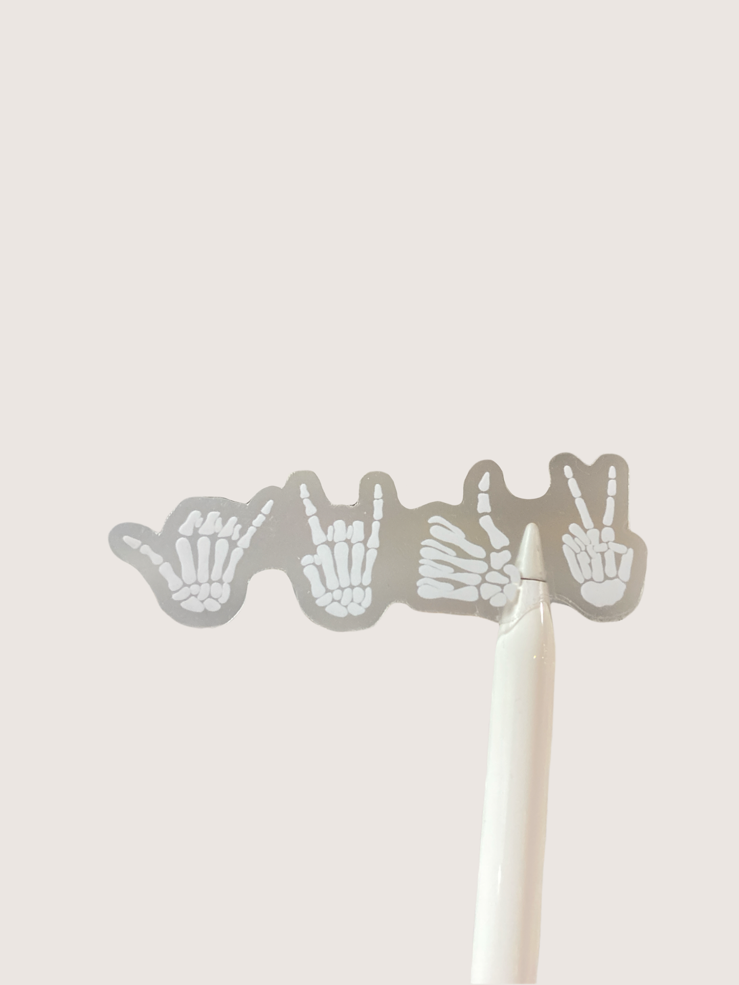 Clear Skeleton Hands Sticker