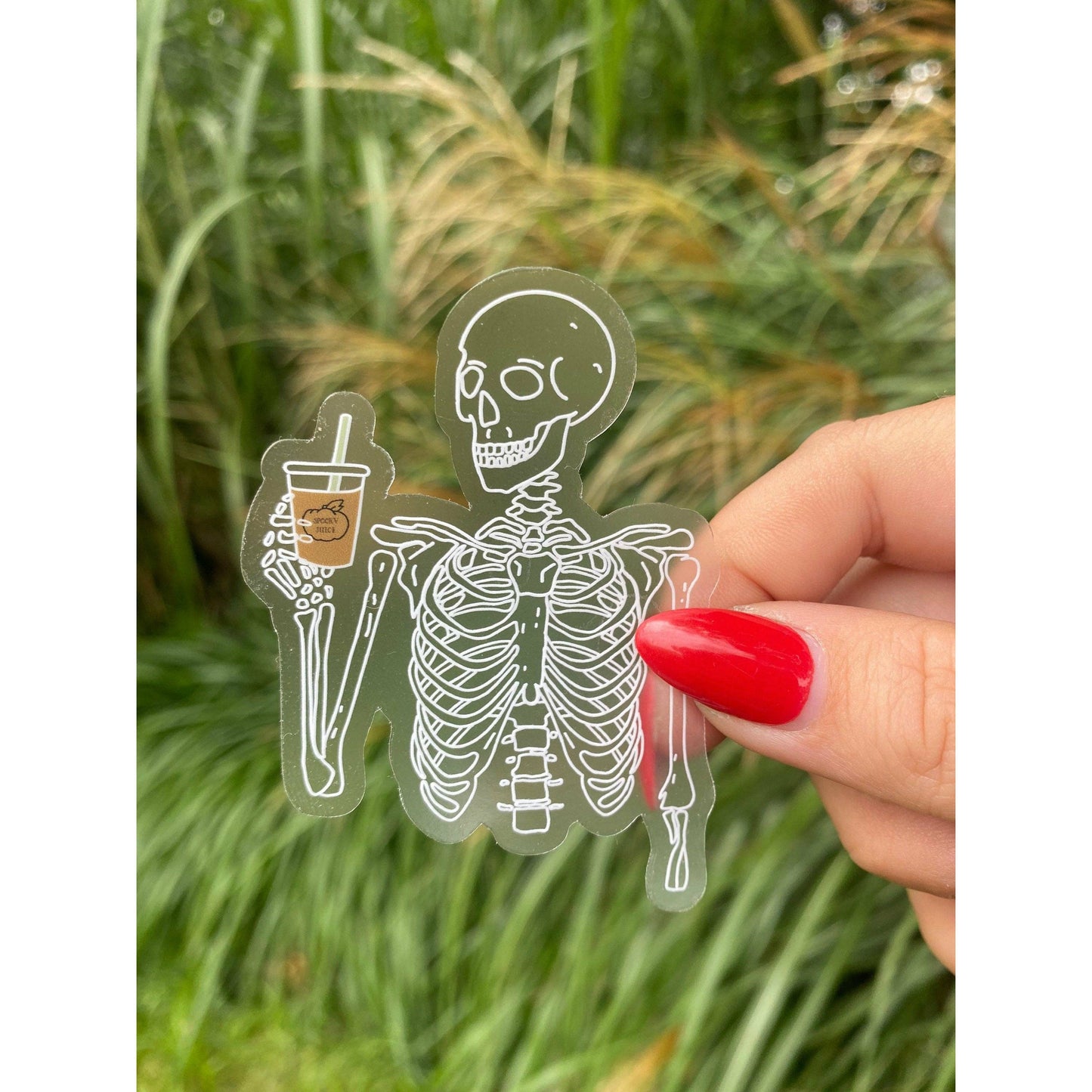 Skeleton Coffee Vinyl Sticker