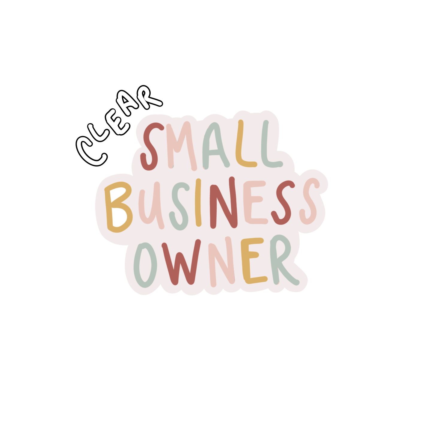 Clear Signature Small Business Owner Vinyl Stickers