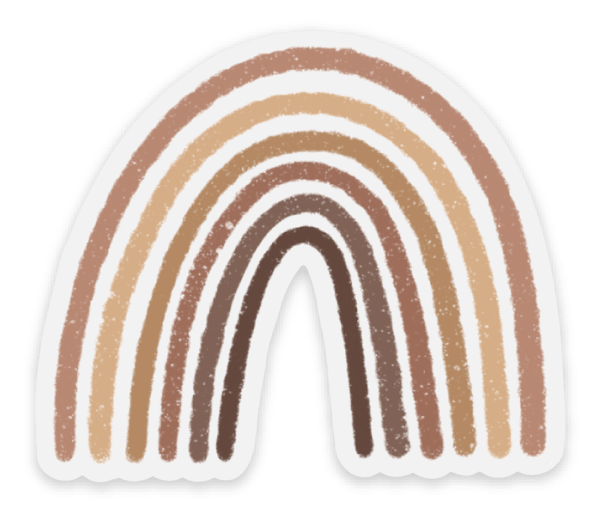 Clear Brown Rainbow Sticker 2.5x2.5 in.