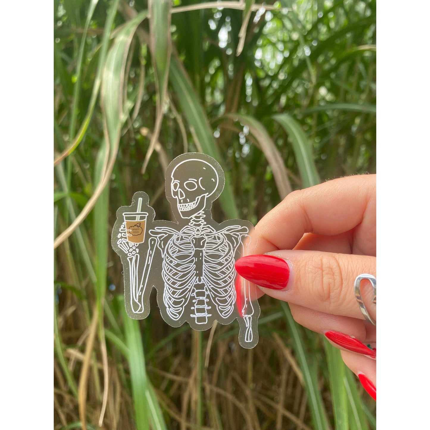 Skeleton Coffee Vinyl Sticker