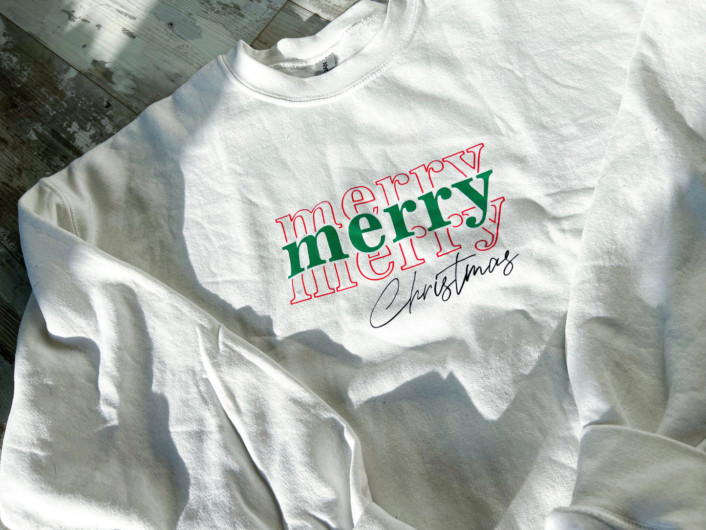SECOND CHANCE:  Merry Christmas Crewneck -  Large
