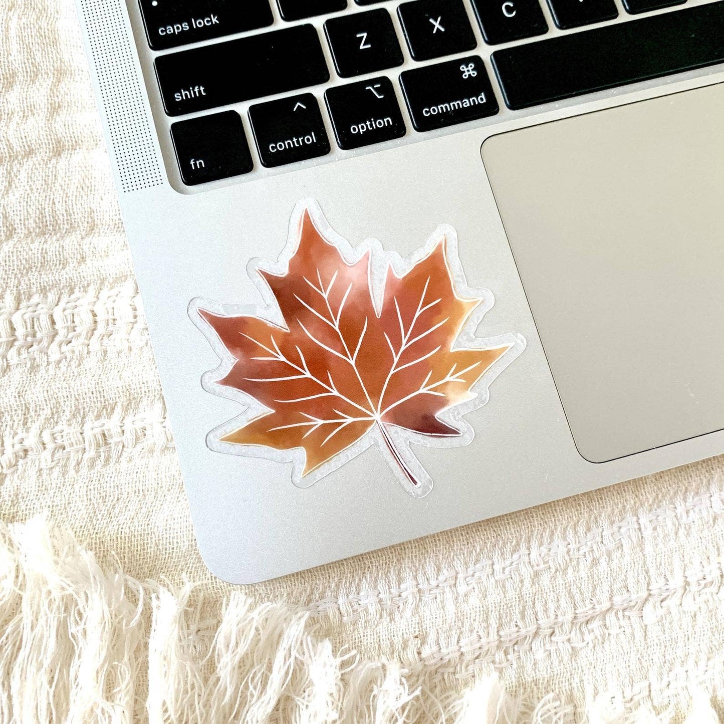 Clear Fall Maple Leaf 3x3 in. Sticker | Halloween