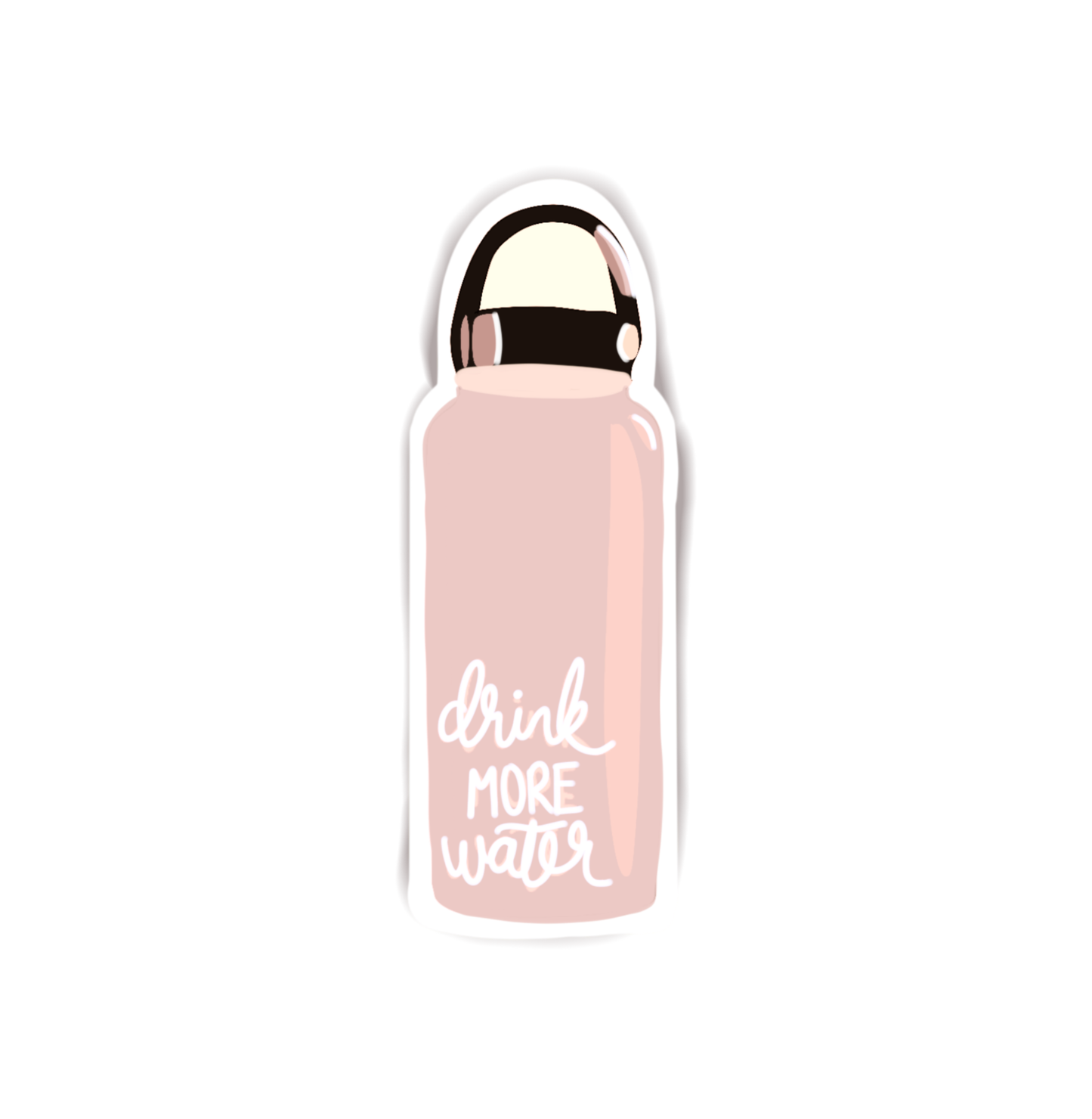 Drink More Water Pink Waterbottle Vinyl Stickers