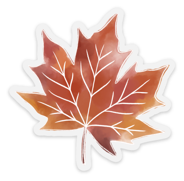 Clear Fall Maple Leaf 3x3 in. Sticker | Halloween