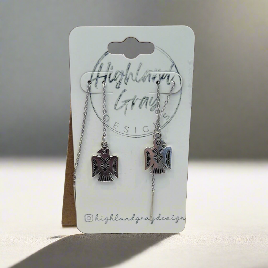 Aztec Thunderbird Threaded Earrings