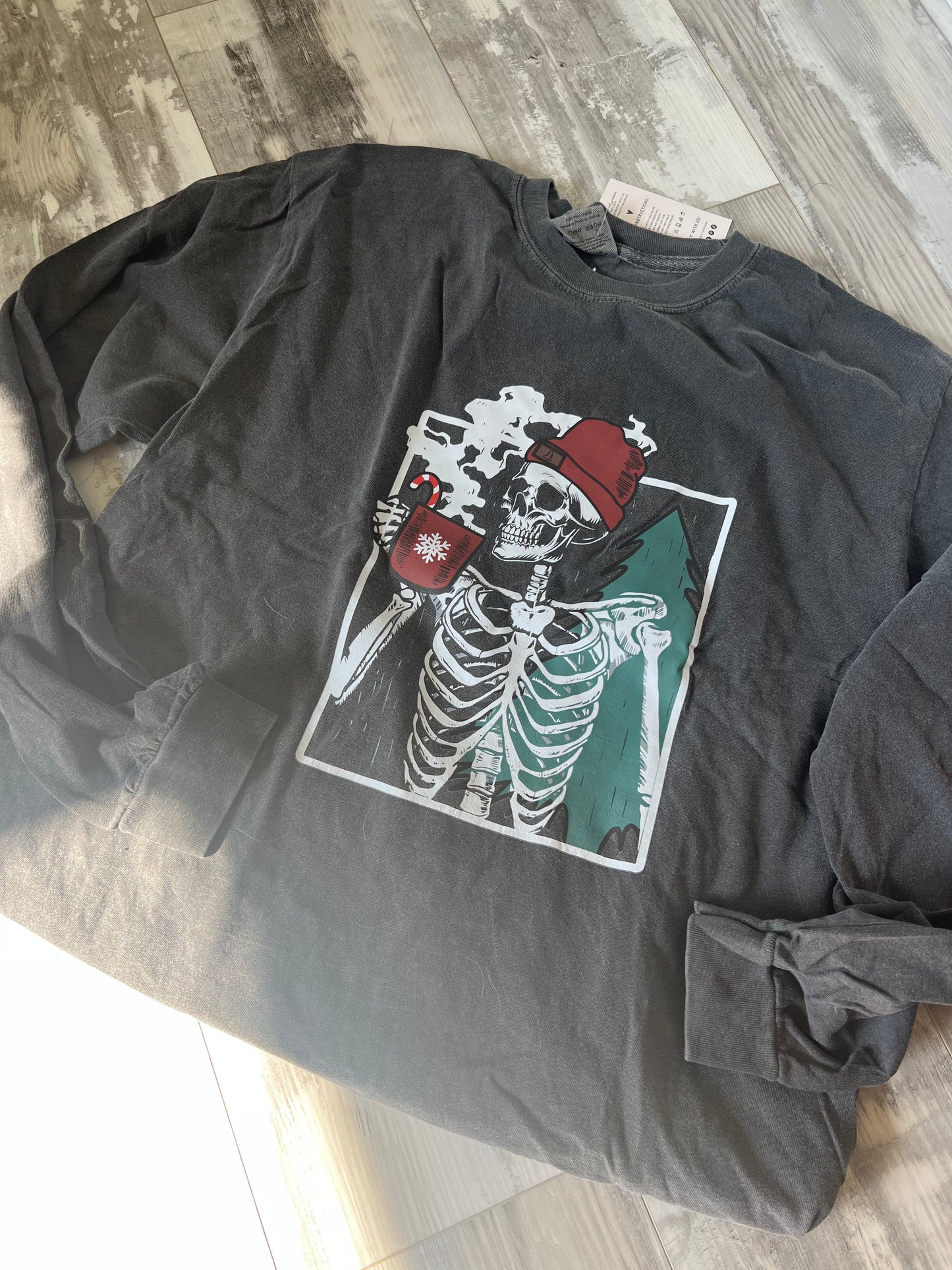 SECOND CHANCE:  Christmas Skelly Long Sleeve - Large