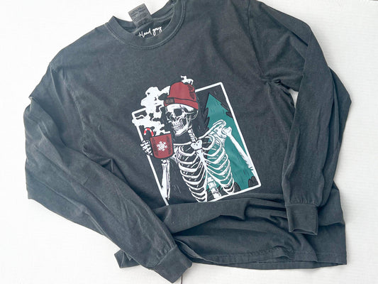 Christmas Skelly Coffee Long Sleeve