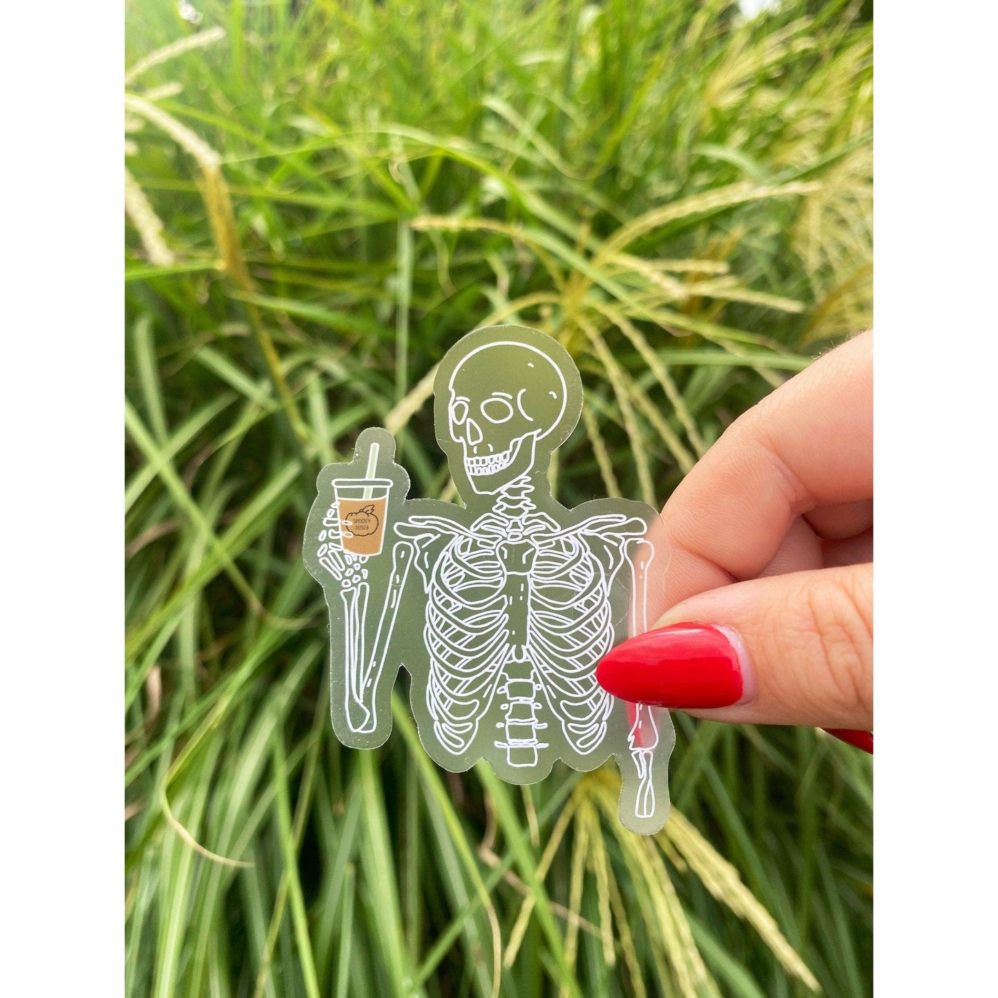 Skeleton Coffee Vinyl Sticker