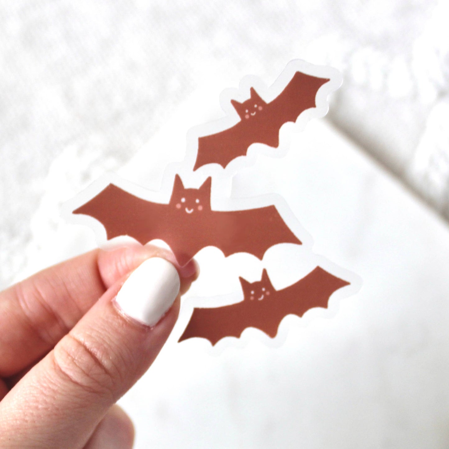 Clear Halloween Bats Sticker, 3x2 in. | Fall