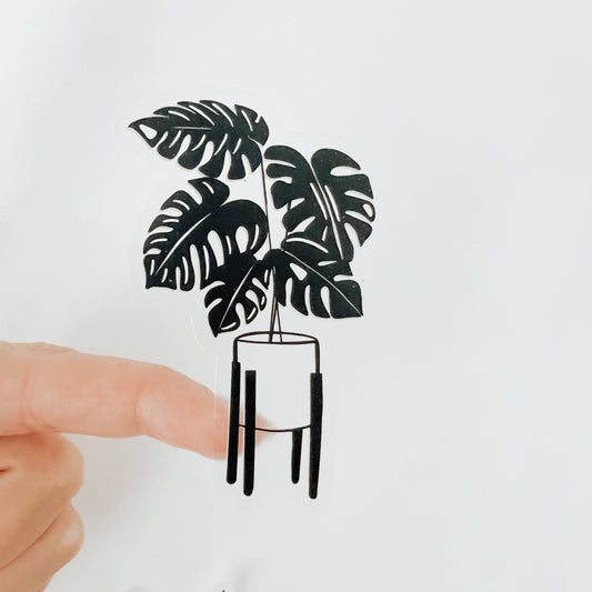 CLEAR Monstera Plant Vinyl Stickers