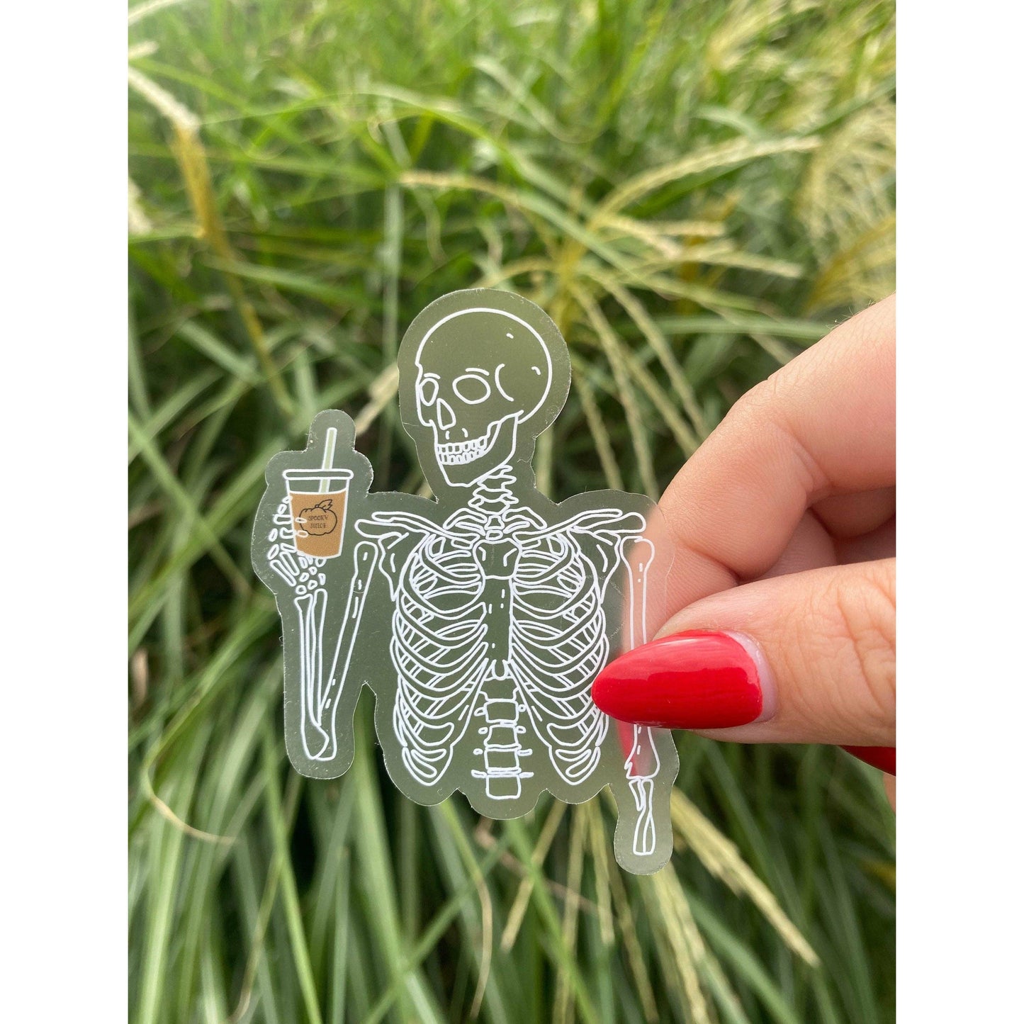 Skeleton Coffee Vinyl Sticker