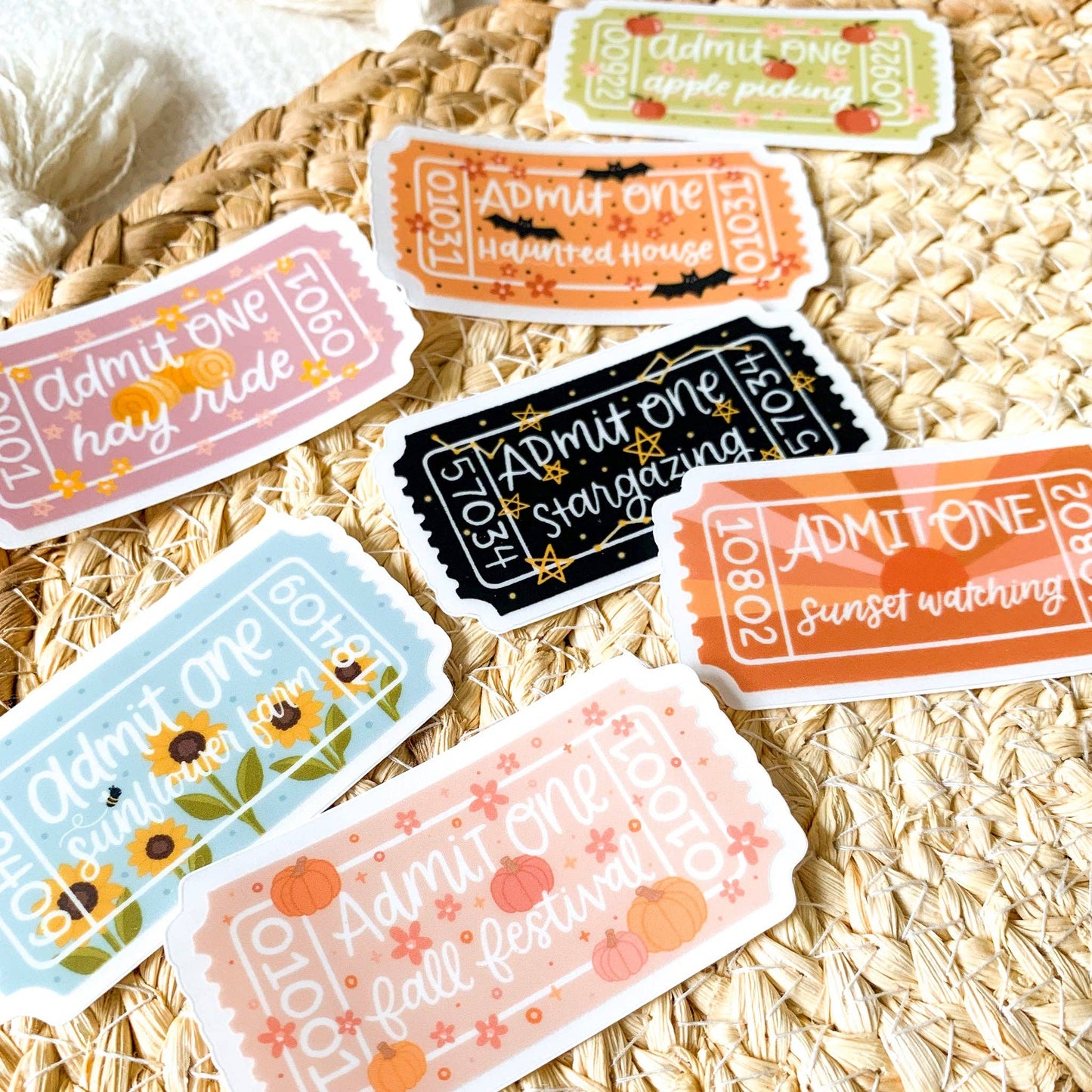 Hay Ride Ticket Vinyl Sticker