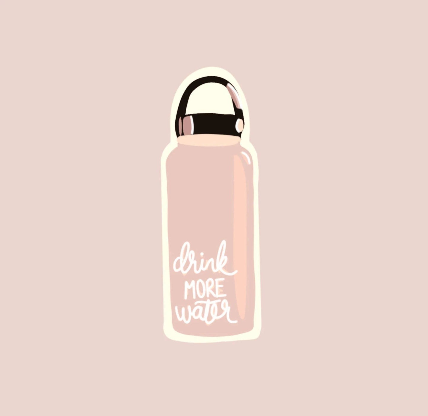 Drink More Water Pink Waterbottle Vinyl Stickers