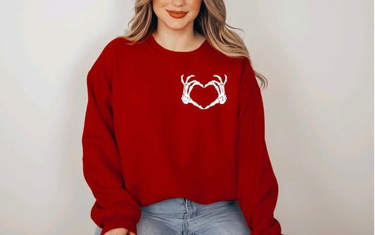 Skelly Heart Hands Crewneck