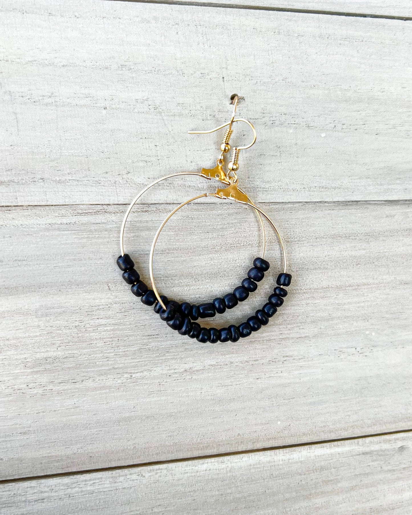 Bohemian Seed Bead Hoop Earrings