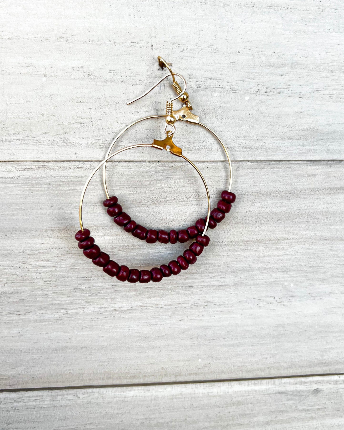 Bohemian Seed Bead Hoop Earrings