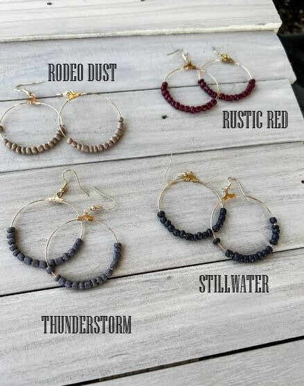 Bohemian Seed Bead Hoop Earrings