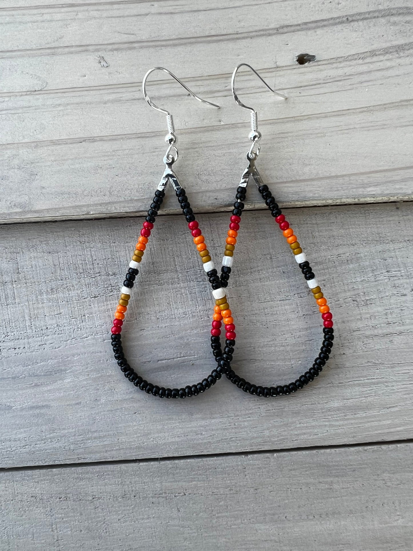 Sunset Boho Aztec Teardrop Earrings