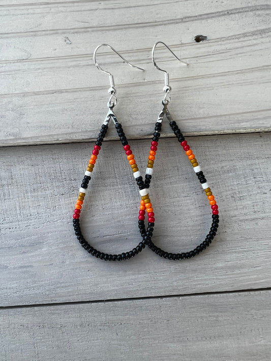 Sunset Boho Aztec Teardrop Earrings