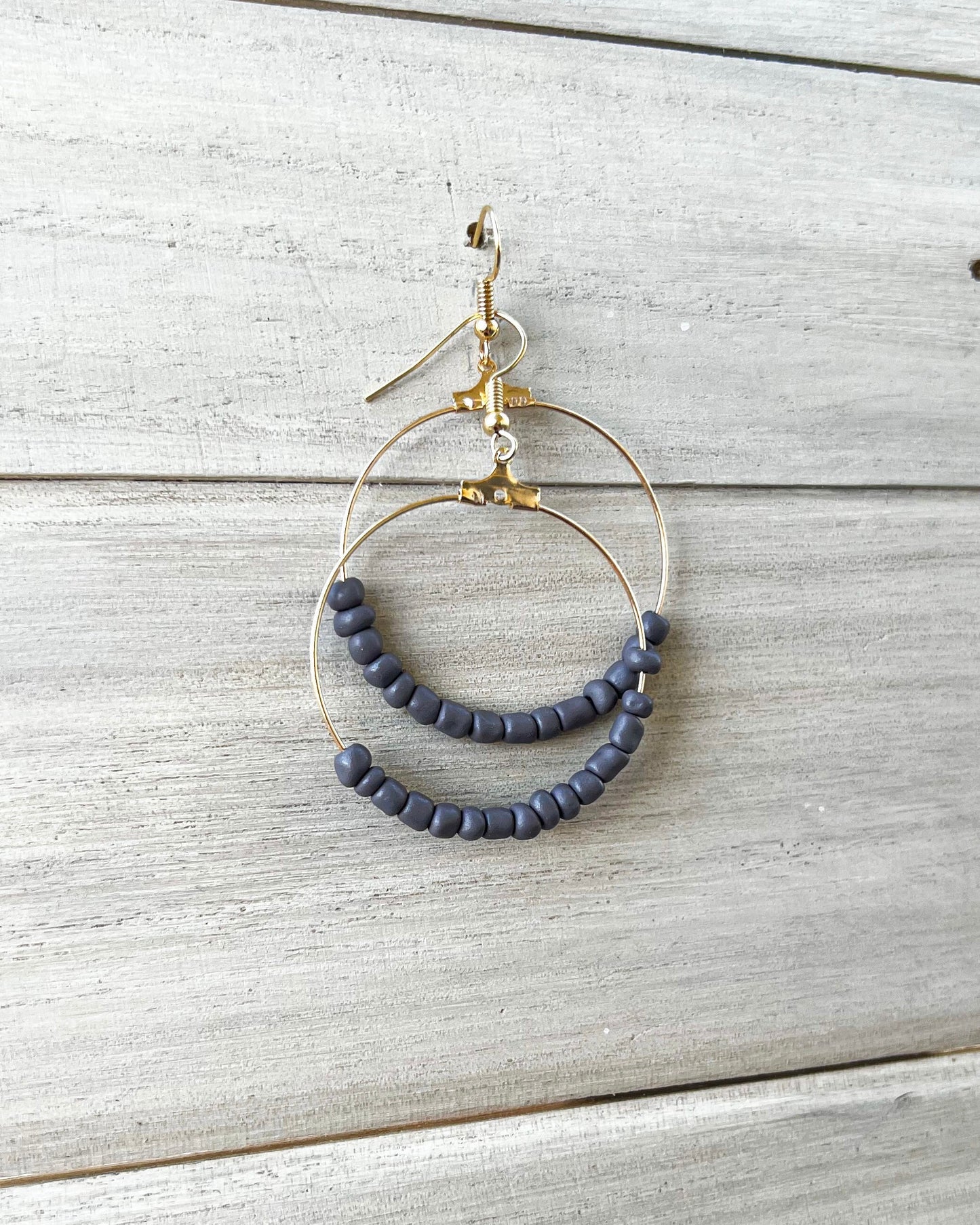 Bohemian Seed Bead Hoop Earrings