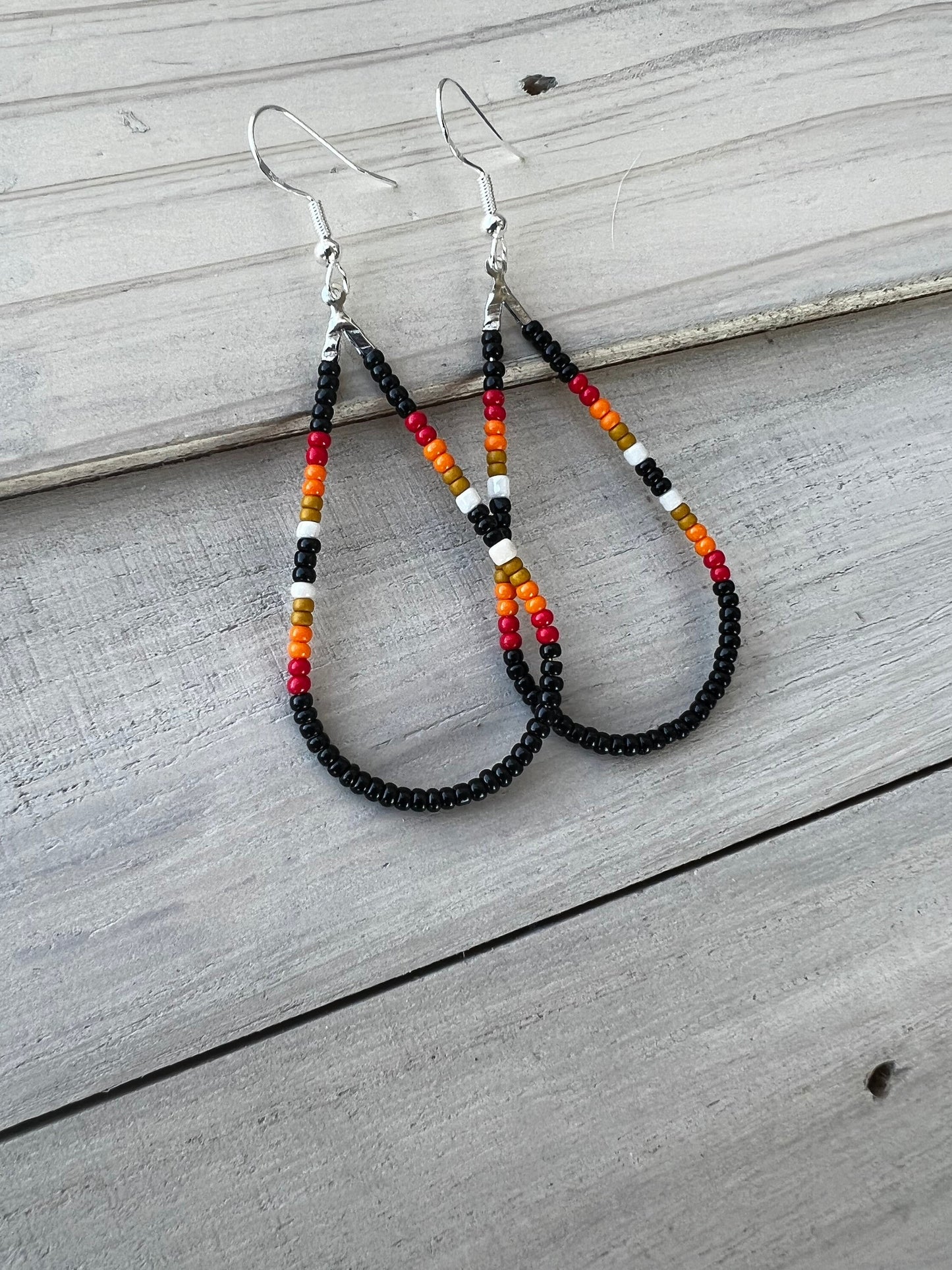 Sunset Boho Aztec Teardrop Earrings
